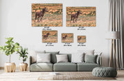 Wild Mustang Wall Art 'Freedom Run' - Dark Horse Photography Print - Western Desert Landscape Decor