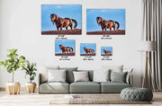 Golden Hour Mustang - Wild Horse Photography - Desert Ridgeline Wall Art - Western Decor