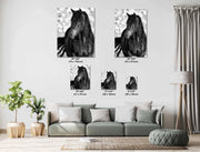 Wild Horse Wall Art "Shadow Stallion" - Black & White Mustang Portrait - Western Photography