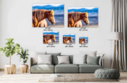 Wild Horse Photography Wall Art - 'Mountain Sentinel' - Chestnut Mustang Canvas Print Western Decor