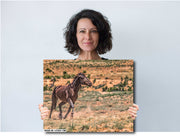 Wild Mustang Wall Art 'Freedom Run' - Dark Horse Photography Print - Western Desert Landscape Decor
