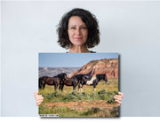 Wild Mustang Trio Wall Art - Red Mesa Guardians - Western Landscape Photography - Home Decor