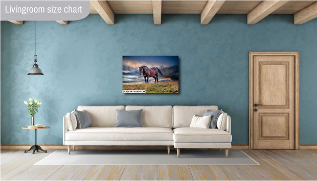Tempest Spirit - Wild Mustang Photography - Stormy Prairie Sky - Western Horse Wall Art