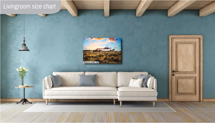 Wild Mustang Sunset Photography - Free Spirits at Golden Hour - Western Prairie Wall Art
