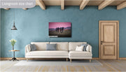 Wild Mustang Wall Art - Dusk Wanderers - Horse Photography Print - Magenta Sky Western Decor