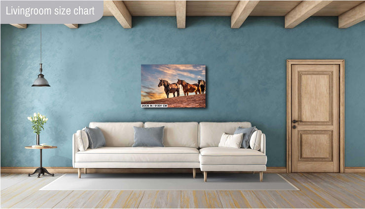Wild Mustang Photography - Sunset Ridge Guardians - Western Horse Wall Art