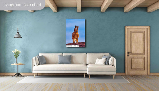 Majestic Mustang Wall Art - Wild Horse at Dusk - Blue Sky Western Photography