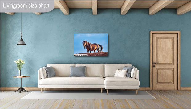 Golden Hour Mustang - Wild Horse Photography - Desert Ridgeline Wall Art - Western Decor