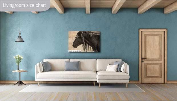 Midnight Silhouette - Vintage Black Horse Photography - Rustic Equine Wall Art Decor
