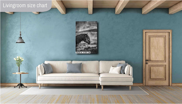 Wild Horse Wall Art "Silent Strength" - Black and White Mustang Profile Fine Art Photography