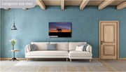 Twilight Sentinel - Wild Horse Silhouette Against Fiery Sunset - Western Ranch Wall Art