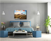 Wild Mustang Sunset Photography - Free Spirits at Golden Hour - Western Prairie Wall Art