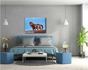 Golden Hour Mustang - Wild Horse Photography - Desert Ridgeline Wall Art - Western Decor