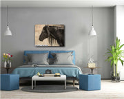 Midnight Silhouette - Vintage Black Horse Photography - Rustic Equine Wall Art Decor