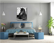 Wild Horse Wall Art "Shadow Stallion" - Black & White Mustang Portrait - Western Photography