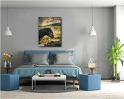 Wild Horse Wall Art "Midnight Silhouette" - Mustang Profile Canvas Print - Western Decor