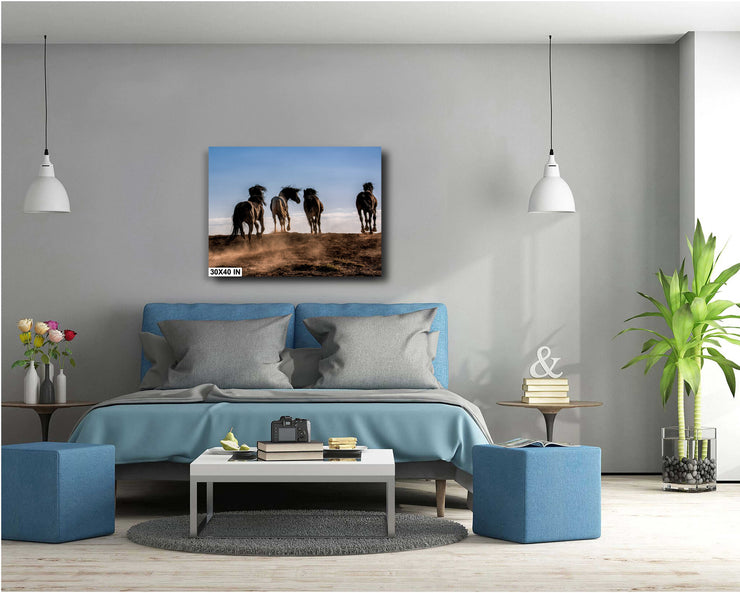 Untamed Spirit - Wild Horses Galloping at Sunset Western Art - Dramatic Wildlife Photography