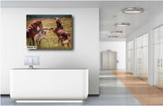 Untamed Spirit - Wild Mustang Confrontation Wall Art - Chestnut Horses Western Photography